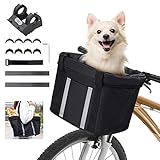 ANZOME 3 in 1 Fahrradkorb Vorne Abnehmbarer wasserdichte Faltbarer Fahrrad Lenkerkorb mit Lenkeradapter für Einkaufen, Pendeln, Kleiner Hunde, Picknick, 33 x 22 x 25