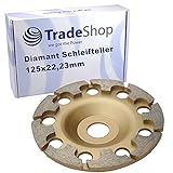 Trade-Shop T-Segment Profi Diamant Schleifteller Schleiftopf 125 x 22,2mm kompatibel mit DeWalt Eibenstock Festool Hilti Flex Collomix Schleifer F