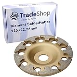 Trade-Shop T-Segment Profi Diamant Schleifteller Schleiftopf 125 x 22,2mm kompatibel mit DeWalt Eibenstock Festool Hilti Flex Collomix Schleifer F