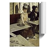 BIG Box Art Absinthe Drinkers by Edgar Degas Poster Wall Art ungerahmtes Bild Druck A2 (59,4 x 42 cm), Grün, Grün, Braun, (59.4 x 42 cm)