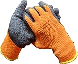 6 Paar orangefarbene schwarze Thermo-Handschuhe, Kälteaufbewahrung, Gefrierschrank-Arbeitshandschuhe, hohe Sichtbarkeit, Größe L – 9