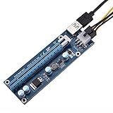 Richer-R PCI-E 16x Riser Adapter, Mini PCI-E zu PCI Express16x Extender Riser Adapter mit 6Pin SATA-Netzkabel,GPU Riser Adapter Karte für Multi-Grafikkarte B