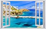 Hafen Schiffe Griechenland Kreta Wandtattoo Wandsticker Wandaufkleber F0461 Größe 70 cm x 110