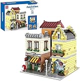 3103pcs Street View Cafe Haus Modell Bricks Set mit Licht Kompatibel mit Lego, MOC DIY Große Bildung Architektur Bausteine Kleine Satz Partikel Bauspielzeug
