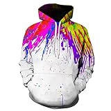 YDyun bequemer Pullover mit Kapuze, Cooler Kapuzen-Pulli mit Aufdruck, für Damen & Herren, Personalisierte Graffiti-Malerei 3D-Digitaldruck