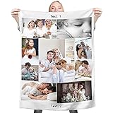 Personalisierte Decke Fotodecke Mit Eigenem Foto Name,Super Weich Personalisierte Foto ,Personalisierte Geschenk Für Freunde Familie Geburtstag Weihnachten (9 Fotos)