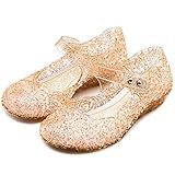 Prinzessin Mädchen Schuhe Aschenputtel Schuhe Schnee Königin Schuhe Dress Up Schuhe Halloween Cosplay Verkleidung Schuhe für Mädchen, Gold - gold - Größe: 26 EU