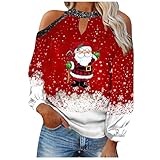 Weihnachten Herbst Oberteile Damen Bluse elegant Damen bluzki damskie NA lato blusen schwarz Damen Damenpullover Langarm Winter Sale bluzki damskie NA lato floryday D