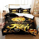 Bettwäsche-Sets 155x220 cm Halloween Superweiches Mikrofaser Bettbezug + 2 Kopfkissenbezug 80x80 cm, mit Reiß