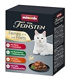 animonda Vom Feinsten Adult Katzenfutter, Nassfutter für ausgewachsene Katzen, Feine Vielfalt mit Filets 8 x 85 g