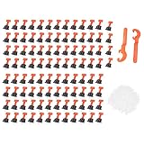 Fliesen Nivelliersystem Kit 100 Stk Fliesenausgleichssystem Wiederverwendbar Verstellbar Fliesen Leveler Kit mit 2 Spezialschlüssel 500 Fliesenkreuze für Fliesenlegen Bau Mauern und Bö