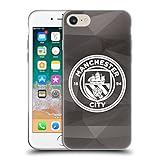 Head Case Designs Offiziell Offizielle Manchester City Man City FC Schwarz Weiss Mono Abzeichen Geometrisch Soft Gel Handyhülle Hülle kompatibel mit Apple iPhone 7 / iPhone 8 / iPhone SE 2020