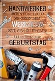 KE Geburtstags-Karte für den Mann - Glückwunsch-Karte mit Umschlag - Männer Gruß-Karte - Klapp-Karte mit lustigem Spruch - DIN B6 - Motiv: Handwerk