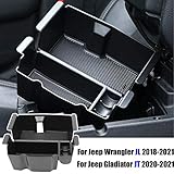 PARTEN Kompatibel mit der Mittelkonsole Organizer Tray Wrangler JL/JLU 2018 2019 2020 2021 und Gladiator JT Truck 2020 2021 Einsatz ABS Material Armlehne Box Tablett (nicht für JK/JKU)