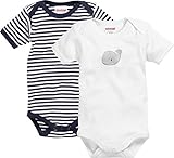 Schnizler Baby-Unisex 1/4-Arm 2er Pack Wal Body, Blau (Marine/weiß 171), 62 (Herstellergröße: 62/68)