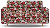 Elastischer Sofabezug 3 Sitzer,Bunter Rutschfester Stretch-Sofabezug, digitaler 3D-Magiebezug-B_145-185