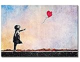 WandbilderXXL® Gedrucktes Leinwandbild Banksy No.14 120x80x2cm - in 6 verschiedenen Größen. Fertig gespannt auf Holzkeilrahmen. Günstige Leinwanddrucke für Wohnzimmer, S