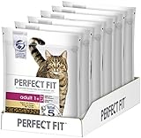 Perfect Fit Adult 1+ – Trockenfutter für erwachsene Katzen ab 1 Jahr – Reich an Huhn – Unterstützt die Vitalität – 6 x 750 g