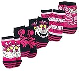 Alice im Wunderland Grinsekatze Frauen Socken pink/schwarz EU 39-42