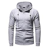 Hirolan Herren Winter Winddichte Winterjacke Warme Fleece-Futter Mit Kapuze Casual Einfarbig Sport Sweatshirt Langarm ReißVerschluss Kapuzenjacke Mantel lauschig