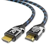 Ultra HDTV 8K HDMI-Kabel - 1,5 m Ultra High Speed HDMI 2.1 Kabel (48 Gbps) für 8K@60Hz & 4K@120Hz - Premium Zertifikat - Knickschutz - Nylon-M