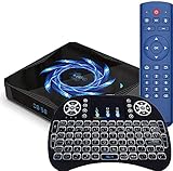 Android 10.0 TV Box, X96Q Max Smart TV Box Allwinner H616 Quad Core ARM Cortex A53 CPU, Unterstützt Dual 2.4GHz/5GHz WiFi Bluetooth 5.0 4K 6K Media Player mit Mini Wireless Keyboard4+32GTV-Set-Top-B