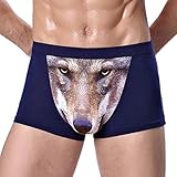 IFOUNDYOU Retroshorts Boxershorts Herren Elefanten Unterhose für Männer Bulge Pouch Muster Druck Webboxer Slip Erotik Boxer Hipster Panties mit Eingriff Weiche Stretch Sexy Boxer Briefs Unterw