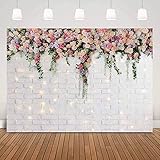 Blumen Backsteinmauer Hintergrund Blumen Rose Warmweiß Hochzeitsfotografie Hintergrund Dusche Fototermin Boda Photo Studio A1 5x3ft / 1,5x1