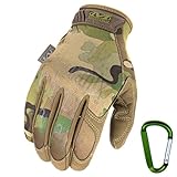 Mechanix WEAR ORIGINAL Einsatz-Handschuhe, atmungsaktiv & abriebfest + Gear-Karabiner, Original Glove in Schwarz, Coyote, Multicam/Größe S, M, L, XL (M, Multicam)