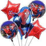 Geburtstagsballons Ballon XXL Folienballon Luftballon Happy Birthday Girlande Geburtstag Deko für Kinder Spider Man Party 5 Stück