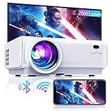 Mini Beamer, WiFi Bluetooth Beamer Projektor, Beamer 7000 Lumen Full HD 120', Support 1080P Full HD Multimedia-Geräten 【Energieeffizienzklasse: A+++】 (Weiß)