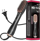 3-in-1 Haarglätter Bürste, Neueste Hair Dryer Haarglätter Bürste, Salon Anion Ionen Keramik Elektrisch Haartrockner (schwarz)