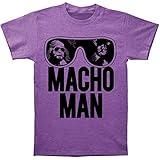 TV Store WWE World Wrestling Entertainment Old School Macho Man Glasses Erwachsene Heather Purple T-Shirt (Small)