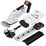 LIGO 20 V kabellose Grasschere für Gartenarbeit, 2000 mAh Lithium-Ionen 2-in-1 Akku-Heckenschere, Scheren-Shubber-Trimmer inklusive Akku und Ladegerät (Grasschere inkl. Akku)