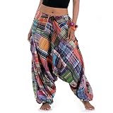 Princess of Asia Strahlend Bunte Patchwork Haremshose Aladinhose Pumphose für Damen und H