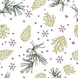 20 Servietten Goldene Zapfen | Winter | Weihnachten | Tischdeko 33x33