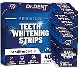 DrDent Premium Zahnweiß-Streifen - 20 Whitening-Sitzungen - Non-Sensitive Formel - 40 Peroxid frei Whitening-Streifen - sicher für Zahnschmelz + Mundö