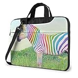 Multifunktionale Laptoptasche 15,6 Zoll, Laptop-Umhängetasche, Bunte Zebra Messenger Tragetasche, für Laptop Schule Business Büroarb