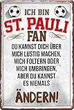 Blechschilder ICH BIN ST. Pauli Fan Metallschild für Fußball Begeisterte Dekoschild Geschenkidee 20x30