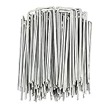 S-JIANG 50 Pack Bodenanker, U Förmige Erdanker Bodenanker, Heringe für Zelt, Erdnägel für Unkrautvlies Gartenvlies Zelt oder Netz, Erdanker 3mm Durchmesser 40x150