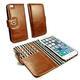 Alston Craig G10_25 Vintage Echt Leder Hülle Tasche Kartenfach Backcover Für Apple iPhone 6 Plus / 6s Plus - B