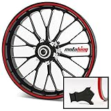 Motoking Felgenrandaufkleber mit Montagetool für Ihr Motorrad / 6 mm/für 10' bis 25' / Farbe wählbar - Rot g