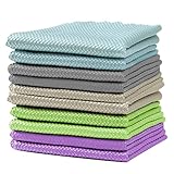 Modloan 10 Stück Mikrofasertücher, Microfaser Putztuch Clever Wipe,Mikrofaser Reinigungstücher Wasserabsorbierend, Fenstertuch Streifenfrei für Auto Küche Spiegel Geschirrtücher Bad 40 x 30