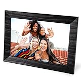 Frameo-APP Smart WiFi Digitaler Bilderrahmen, Weofly 10,1 Zoll IPS Touchscreen HD 1080P Smart Fotorahmen mit 16 GB Speicher Video und Fotos, Automatische Bilderdrehung/Energiesparender/Wandmontierb