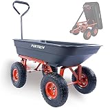 Fuxtec Kippwagen FX-KW2175 bis zu maximal 300kg Zuladung - max 150 kg bei gekippter Funktion, Transportwagen mit geschlossener Ladefläche ideal als Gartenkarre für ihre Geräte, inkl. großer L