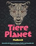 Tiere Planet - Malbuch - Entwürfe mit Mustern im Henna, Paisley und Mandala S