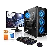 Megaport Komplett-PC AMD Athlon 3000G 2X 3.50 GHz • 24' Full-HD Monitor + Tastatur+Maus • Nvidia GeForce GTX1050Ti• 16GB DDR4 • Windows 10 • 1000GB HDD • komplett S