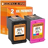 Gorilla-Ink Set 2 Tintenpatronen XXL remanufactured für HP 901 XL Black & HP 901 XL C