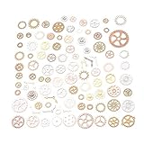 Vektenxi Premium Qualität 100 Stücke gemischt Steampunk Gears und Cogs Charms antike Zahnrad Uhr Teile für Schmuckherstellung Handwerk Kunst DIY Zubehör Mehrfarbig