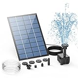 AISITIN Solar Springbrunnen 2.5W DIY Solar Teichpumpe 2021 Upgrade mit 1.2 m Wasserleitung Solarbrunnen mit 6 Fontänenstile Solar schwimmender Fontäne Pumpe für Gartenteich, Vogel-Bad, Fisch-B